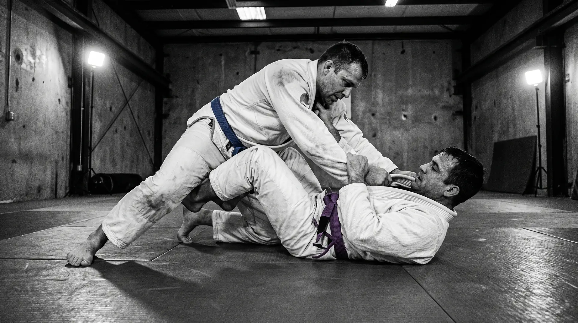 Guard passing during a gi jiu-jitsu class