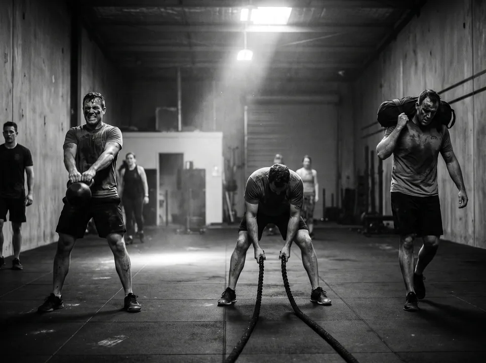 Conditioning circuit with kettlebells and battle ropes